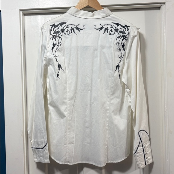Roper Pearl Snap Shirt with Gray Embroidery - Picture 3 of 9